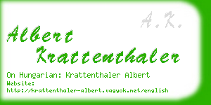 albert krattenthaler business card